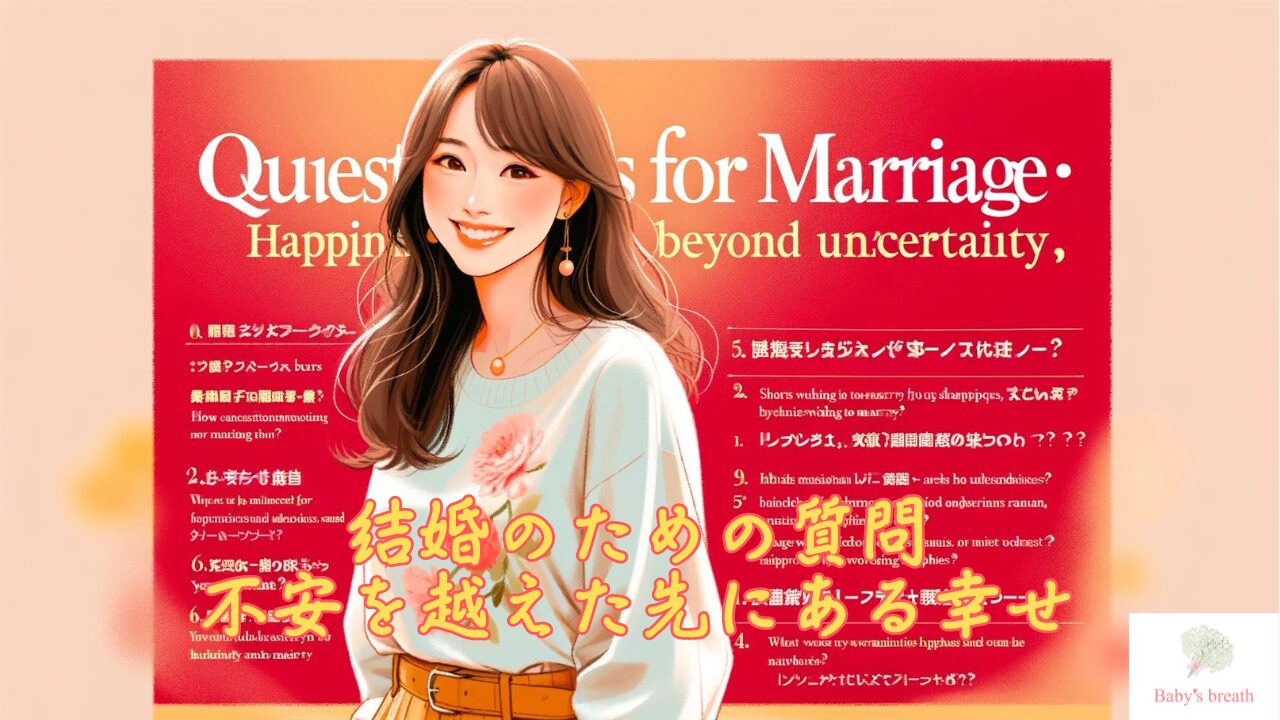 結婚のための質問 - 不安を越えた先にある幸せ　栃木県 佐野市 結婚相談所 ベイビーズ・ブレス