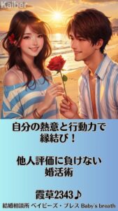 自分の熱意と行動力で縁結び！他人評価に負けない婚活術　栃木県 佐野市 結婚相談所 ベイビーズ・ブレス