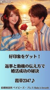 好印象をゲット！返事と動機の伝え方で婚活成功の秘訣　栃木県 佐野市 結婚相談所 ベイビーズ・ブレス