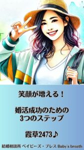 笑顔が増える！婚活成功のための3つのステップ　栃木県 佐野市 結婚相談所 ベイビーズ・ブレス