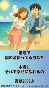 婚活で親の金使ってるあなた本当にそれで幸せになれるの　栃木県 佐野市 結婚相談所 ベイビーズ・ブレス