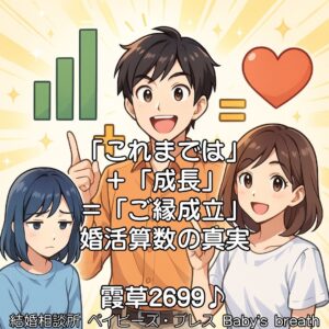 「これまでは」＋「成長」＝「ご縁成立」婚活算数の真実　栃木県 佐野市 結婚相談所 ベイビーズ・ブレス