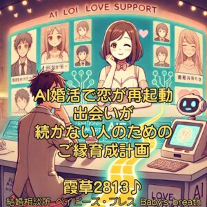AI婚活で恋が再起動、出会いが続かない人のためのご縁育成計画 栃木県 佐野市 結婚相談所 ベイビーズ・ブレス