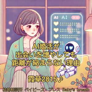 AI婚活が出会いを増やしても、距離が縮まらない理由 栃木県 佐野市 結婚相談所 ベイビーズ・ブレス