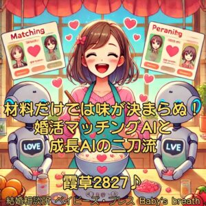 材料だけでは味が決まらぬ！婚活マッチングAIと成長AIの二刀流　栃木県 佐野市 結婚相談所 ベイビーズ・ブレス