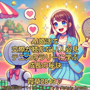 AI婚活で交際が続かない人必見、テニスのラリーに学ぶ成長の秘訣　栃木県 佐野市 結婚相談所 ベイビーズ・ブレス