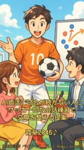 AI婚活で試合が続かない人にサッカー的な会話練習で交際を整える提案　栃木県 佐野市 結婚相談所 ベイビーズ・ブレス
