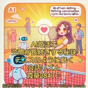 AI婚活で交際が長続きする秘訣、テニスのように磨く会話リズム 栃木県 佐野市 結婚相談所 ベイビーズ・ブレス