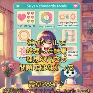 神7ツールで整理した結果、理想の高さは問題ではなかった 栃木県 佐野市 結婚相談所 ベイビーズ・ブレス