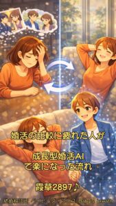 婚活の比較に疲れた人が、成長型婚活AIで楽になった流れ 栃木県 佐野市 結婚相談所 ベイビーズ・ブレス