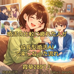 婚活の比較に疲れた人が、成長型婚活AIで楽になった流れ 栃木県 佐野市 結婚相談所 ベイビーズ・ブレス