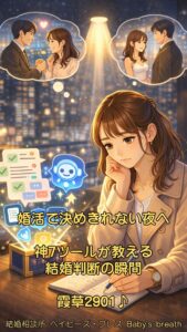 婚活で決めきれない夜へ、神7ツールが教える結婚判断の瞬間　栃木県 佐野市 結婚相談所 ベイビーズ・ブレス