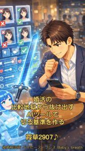 婚活の比較地獄から抜け出す、AIツールで切る基準を作る 栃木県 佐野市 結婚相談所 ベイビーズ・ブレス