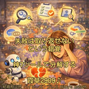失敗は取り返せないという錯覚、神7ツールで分解する　栃木県 佐野市 結婚相談所 ベイビーズ・ブレス