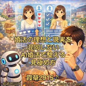 婚活の理想と現実を混同しない、AI婚活で整える見極め方 栃木県 佐野市 結婚相談所 ベイビーズ・ブレス