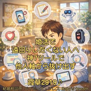 婚活で遠回りしたくない人へ、神7ツールで他人軸から抜け出す 栃木県 佐野市 結婚相談所 ベイビーズ・ブレス