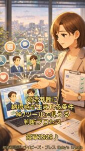 婚活判断に納得感が生まれる条件、神7ツールで見える判断プロセス　栃木県 佐野市 結婚相談所 ベイビーズ・ブレス