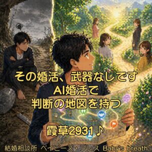その婚活、武器なしです、AI婚活で判断の地図を持つ　栃木県 佐野市 結婚相談所 ベイビーズ・ブレス