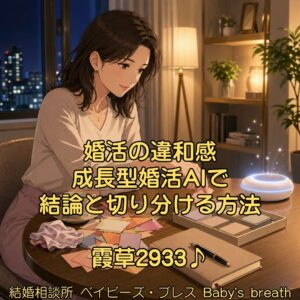 婚活の違和感、成長型婚活AIで結論と切り分ける方法　栃木県 佐野市 結婚相談所 ベイビーズ・ブレス